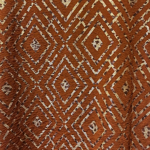 Boho flowy tank top with gold Aztec design - Picture 3 of 6